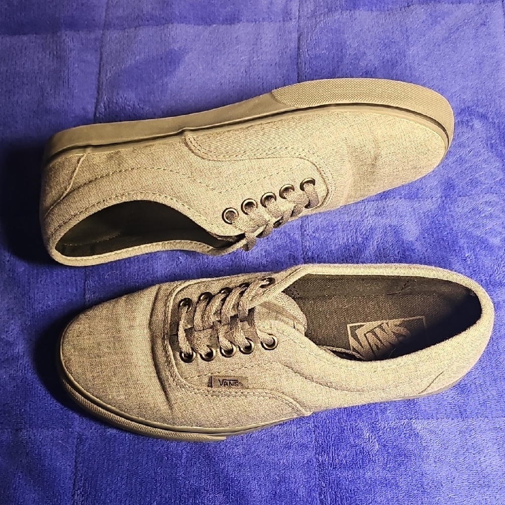 Vans Gray Tan Sneakers Classic Low-Top Canvas - Picture 3 of 5